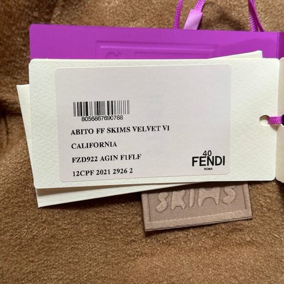 Fendi x Skims Velvet Knit Dress Tan - Picture 9 of 10